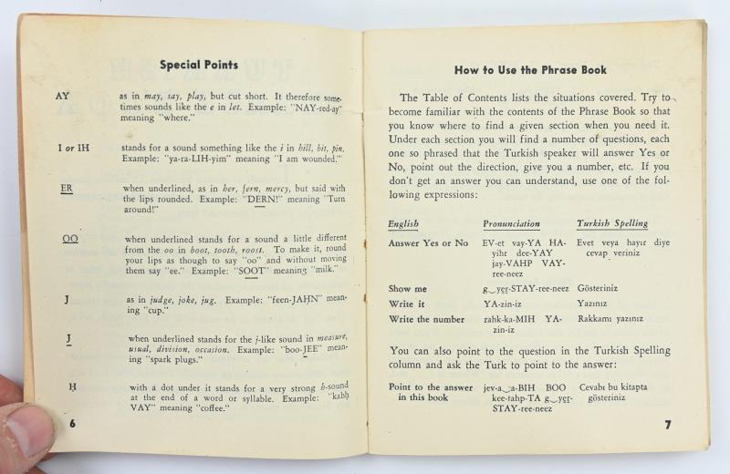 US WW2 Turkish Phrase Book