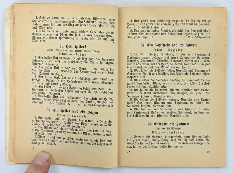 German Songbook 'Deutsche Kampfs und Volks Lieder'