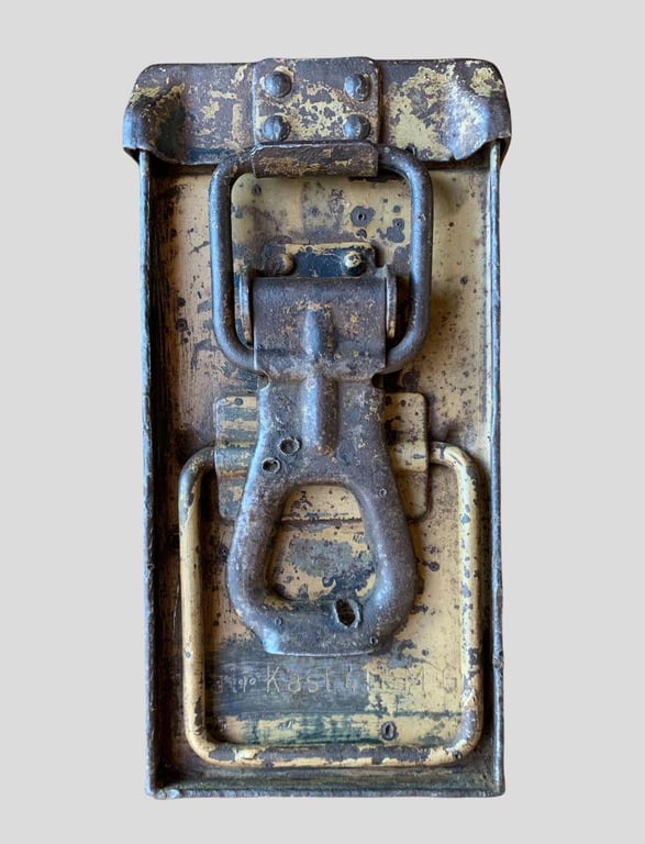 MG 34/42 Steel Ammo Case -shrapnel damage-