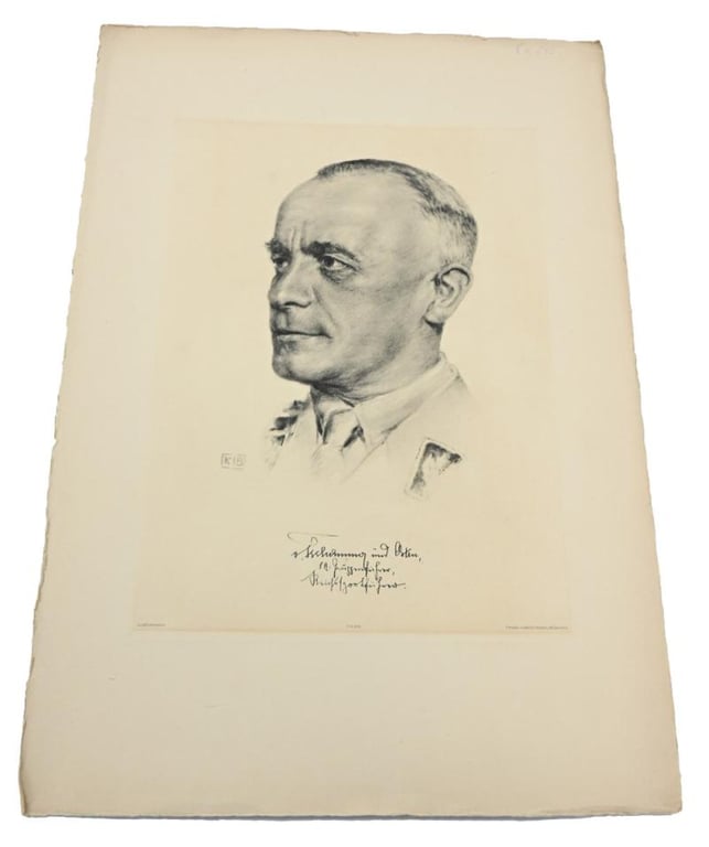 German Third Reich 'Hans von Tschammer Osten' Lithograph by K.J. Böhringer