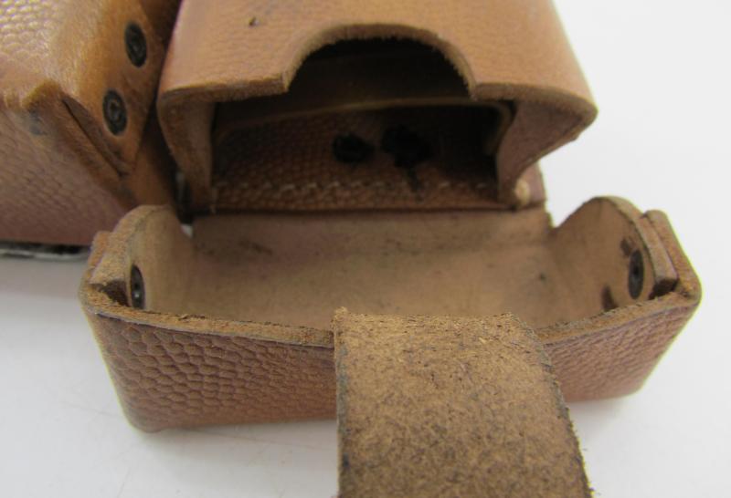 RARE matching set of brown leather K98 ammunition pouches