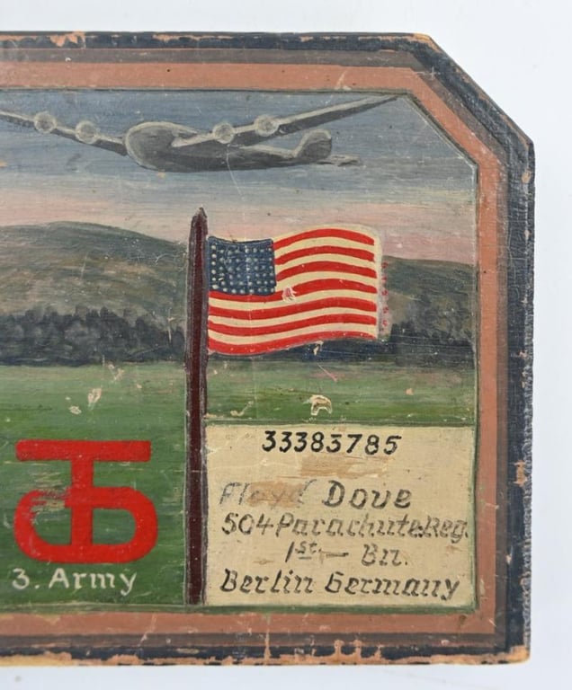 US WW2 82nd Airborne Division 504th Parachute Infantry Regiment Wooden Painted Sign