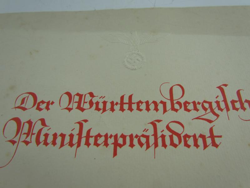 Third Reich Golden Wedding Anniversary Award Grouping 1937