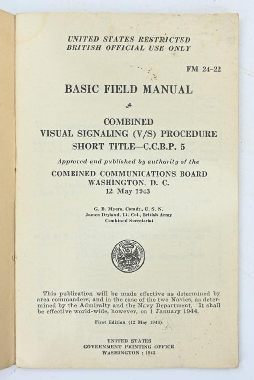 US WW2 Basic Field Manual (British use only!)