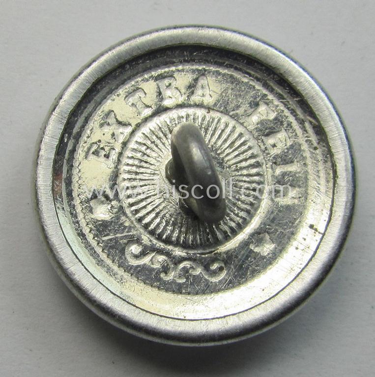 Interesting, pair of bright-silver-coloured WH (Heeres o. LW) shoulderstrap-buttons (ie. 'Schulterstückknöpfe') as were specifically intended for usage by the various WH-staff-members (denoting membership within the: '4. Bataillon')