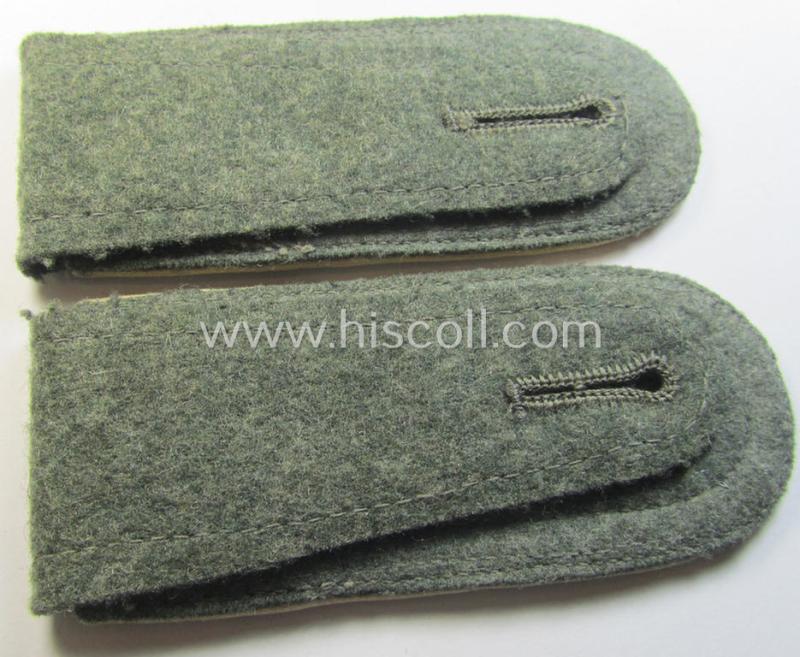 Superb - and fully matching! - pair of WH (Heeres), early- (ie. mid-) war-period- (ie. 'M40- o. M43'-) pattern NCO-type shoulderstraps as piped in the white-coloured branchcolour as was intended for an: 'Uffz. eines Infanterie-Regiments'