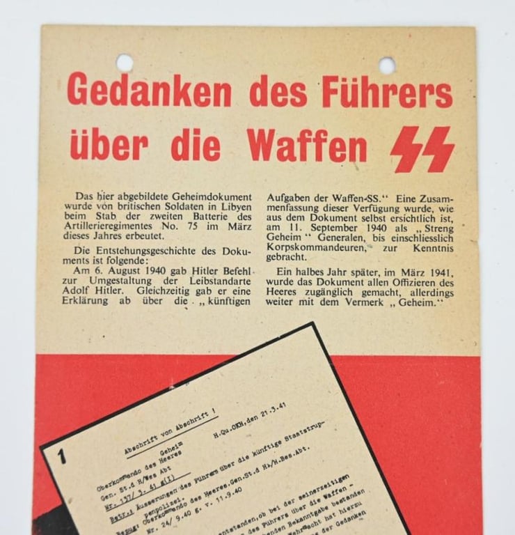 Allied WW2 Droppingsflyer 'Waffen-SS'