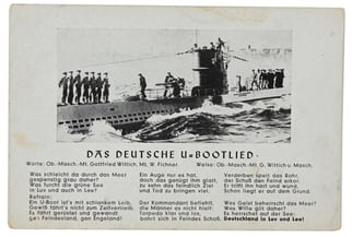 German KM U-Boat Song Postcard