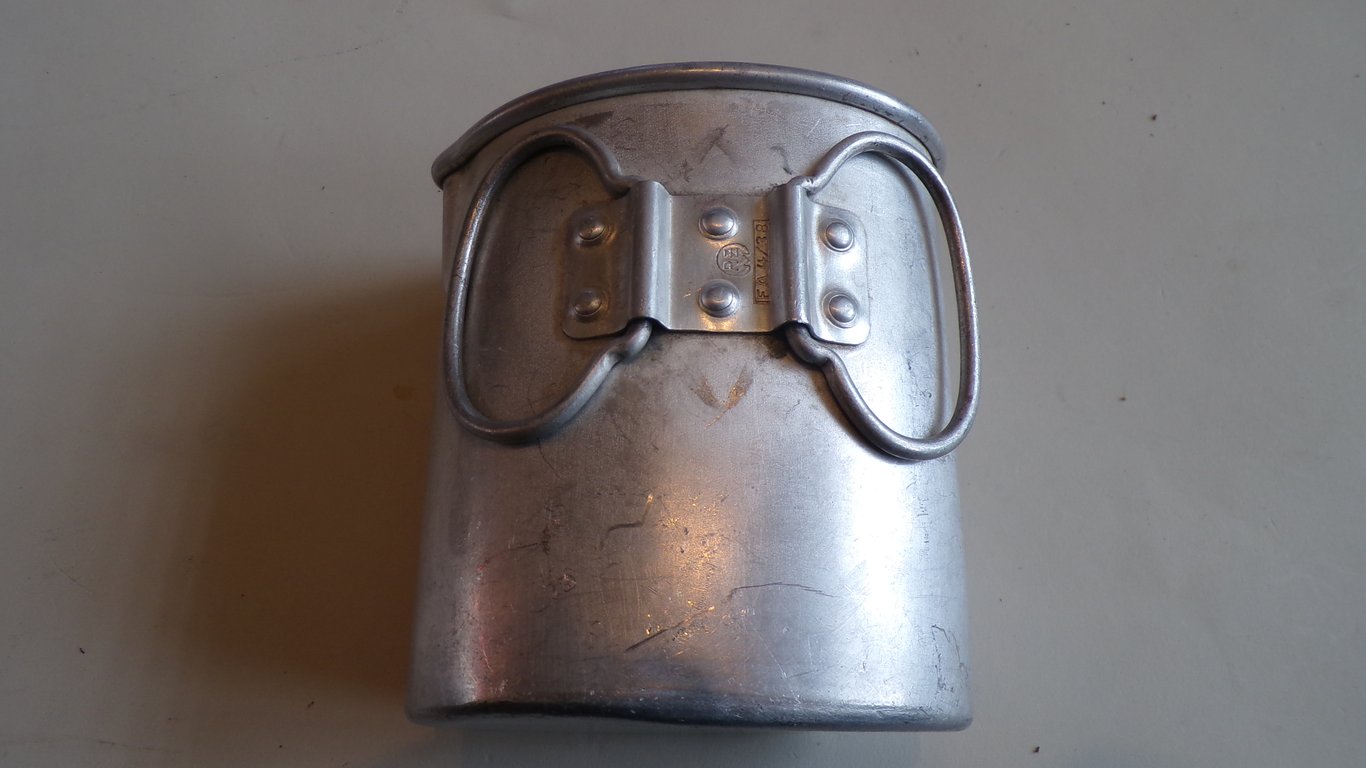 Rare RZM FA 4/38 Alu Field Cup - SS/Political Issue