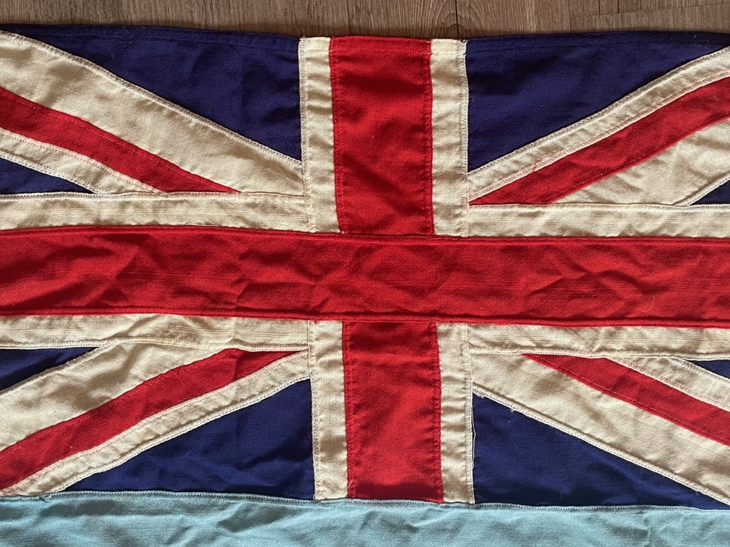 AUTHENTIC PANEL STICHED BRITISH WARTIME WW2 RAF STATION FLAG.
