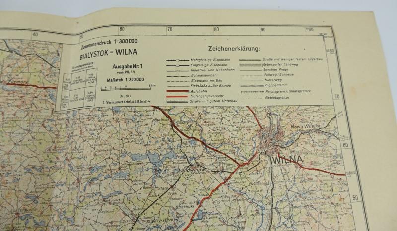 German WH Mapcard Bialystok Nimsk VII-1944