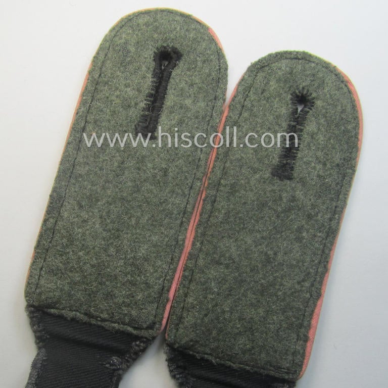 Superb - and fully matching! - pair of Waffen-SS (ie. 'SS-Panzer') EM-type shoulderstraps (as was amongst others used on the black-coloured 'wrap-around'-tunics) as was intended for usage by a: 'Soldat der SS-Panzer-Trpn.'