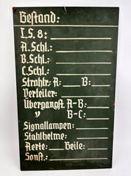 WW2 German warehouse stock sign