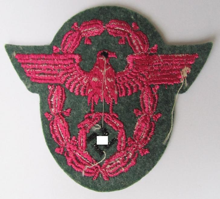 Attractive, police- (ie. 'Polizei'-) related arm-eagle (ie. 'Ärmeladler') as was intended for usage by the staff of the: 'Feuerlöschpolizei' (or: specific police-related fire-brigades)