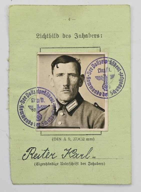 German Police Membercard ''Reiter Karl'