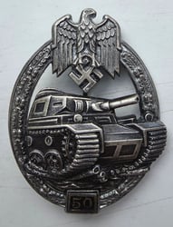Panzer Assault Badge numbered 50, Gustav Brehmer