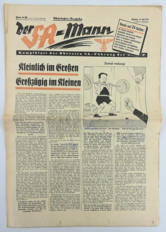 German Newspaper der SA-Mann 10 Juli 1937