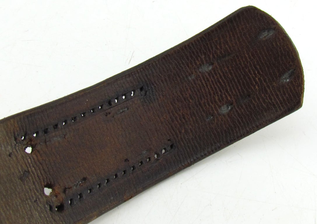 Early Wehrmacht leather equipment belt with aluminum hook (O&C)