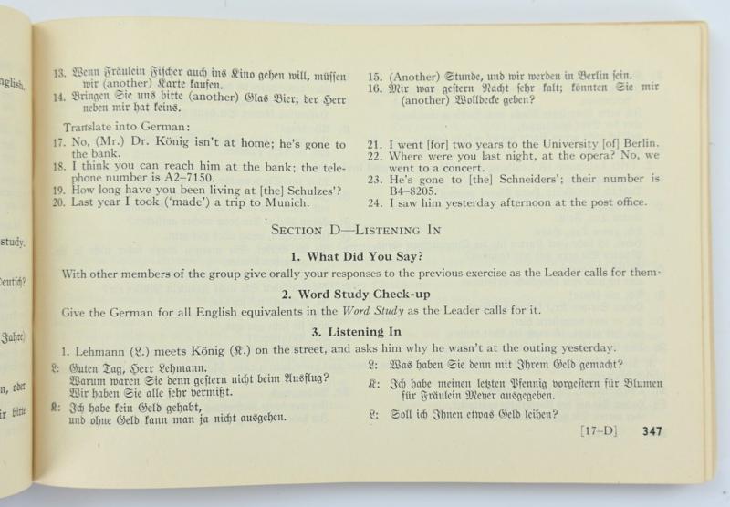 US WW2 German Lanquage Guide Booklet 1944