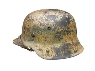 M42 Camouflage Helmet battle damage