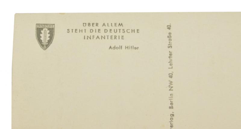 German Postcard 'Uber Allem Steht die Deutsche Infantrie'