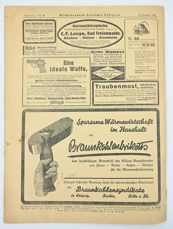 German Newspaper 'Reichsverband Deutsche Offiziere'