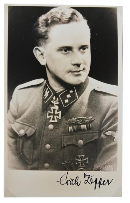 Signature of Waffen-SS KC Recipient 'Erich Zepper'