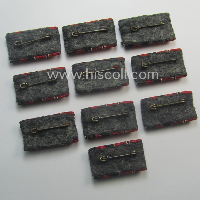 Neat - and simply never issued- nor worn! - dual-pieced WWII-period ribbon-bar (ie. 'Feld- o. Bandspange') as was intended for combination: 'Ost'-medal (ie. 'Medaille Winterschlacht im Osten 1941-42') and Czech 'Anschluss'-medal '1. Oktober 1938'