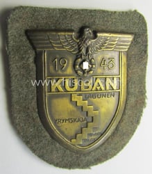 WH (Heeres ie. Waffen-SS) 'Kuban'-campaign-shield that comes mounted...