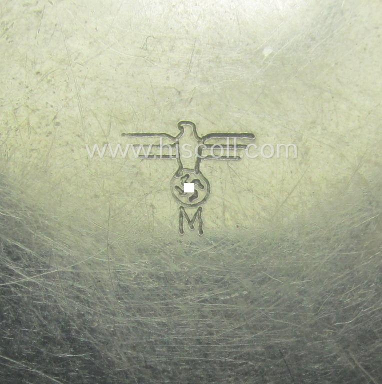 WWII-period- (ie. 'Deutsche Wehrmacht o. KM'-related-) pocket-chronograph (ie. 'Dienstchronograph') of the make: 'Junghans', having a white-coloured dial-plate and that comes in a moderately used and still functional, condition