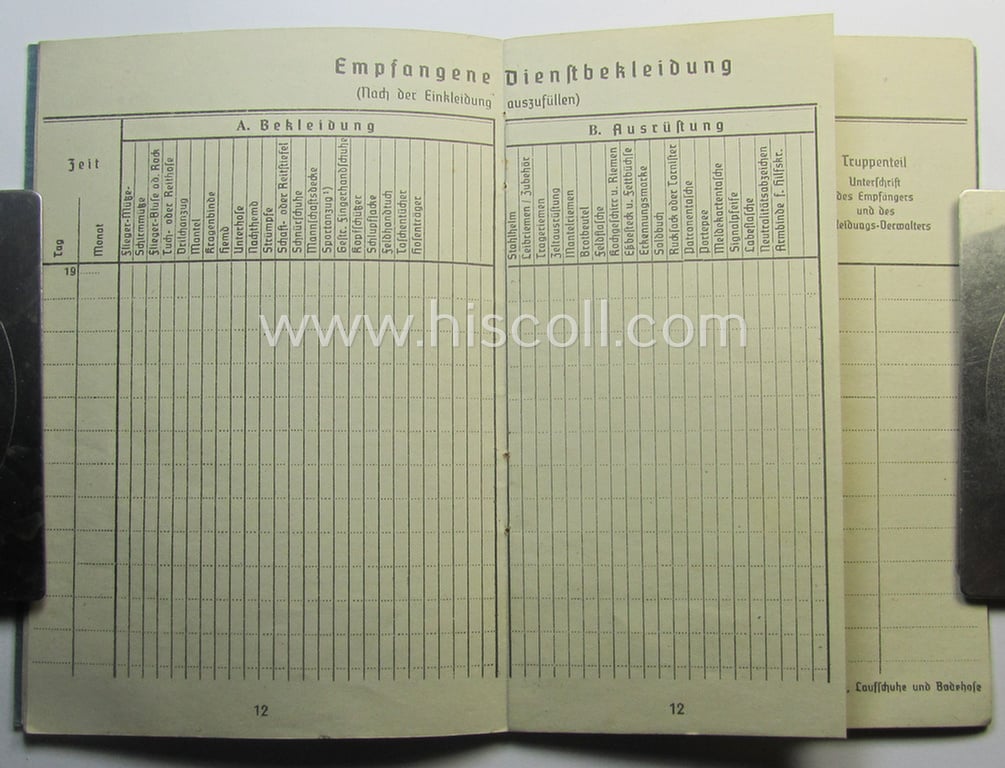 'Virtually mint- ie. unissued'- example of a: WH (Luftwaffe) 'Soldbuch' (ie. pay-book)