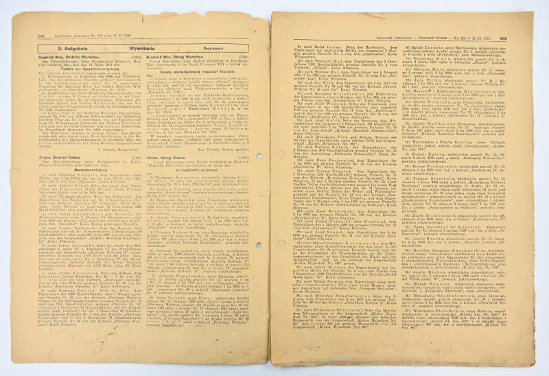 German Generalgoverment Newspaper 'Amtlicher Anzeiger'