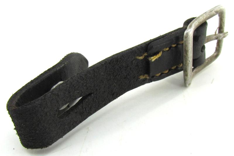 Early German helmet chin strap with aluminum buckle