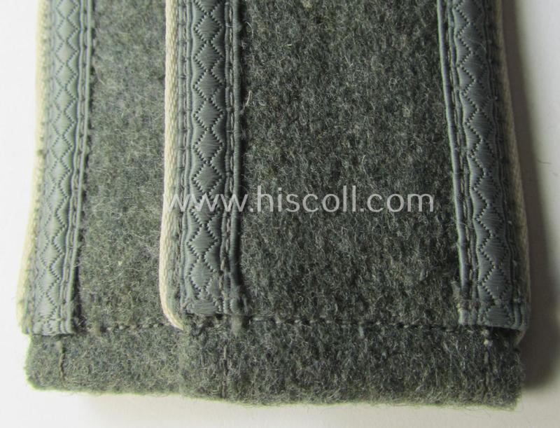 Pair of WH (Heeres), early- (ie. mid-) war-period- (ie. 'M40- o. M43'-) pattern NCO-type shoulderstraps as piped in the white-coloured branchcolour as was intended for an: 'Uffz. eines Infanterie-Rgts.'