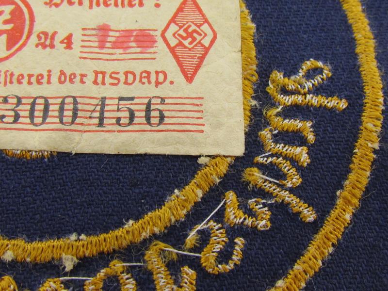 Flieger-HJ 'Fl. Tech.Vorschule Gotha 2' Arm Patch with RZM Label