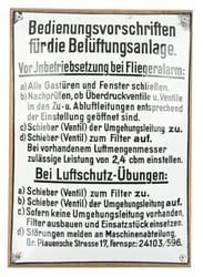 German Third Reich Enamel Air Raid Shelter Plate