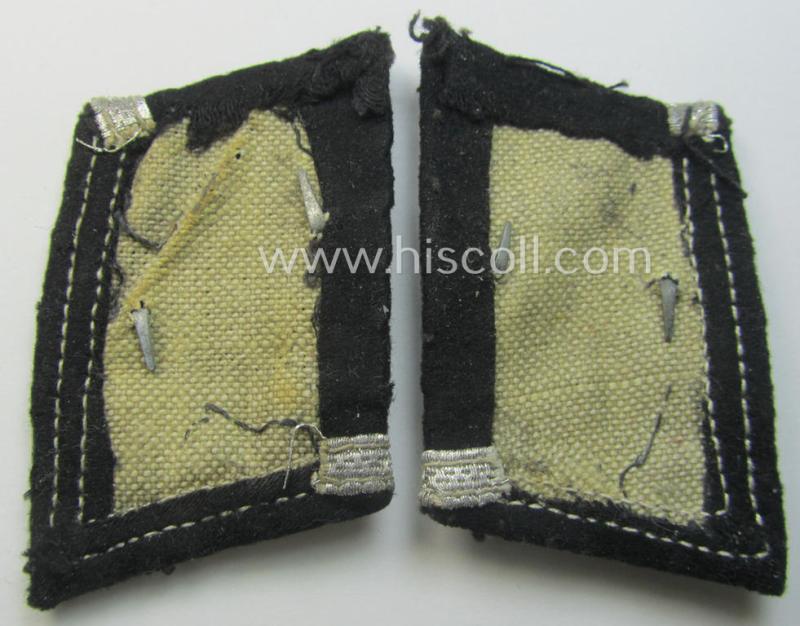 Pair of WH (Luftwaffe) enlisted-mens'- (ie. NCO-type-) collar-patches as intended for a: 'Soldat der Pionier- o. Bau-Truppen' (being of the specific model as intended for the great-coat ie. 'Mantel')