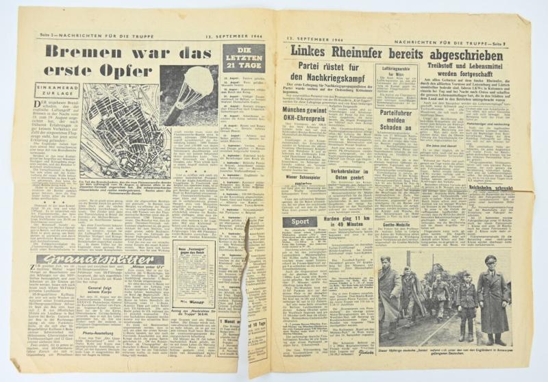 Allied WW2 Droppingsflyer 'Nachrichten für die Truppe'
