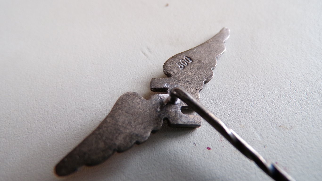 Rare Luftwaffe Civilian 800 Silver Lapel Pin