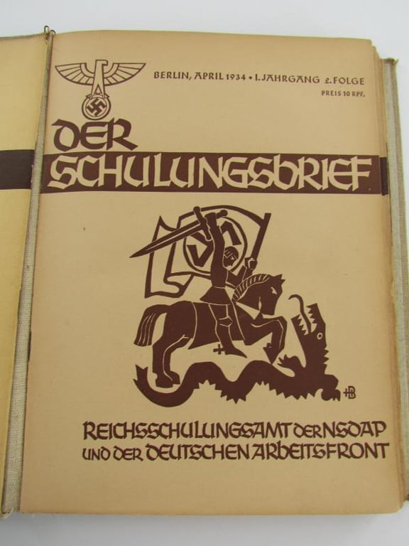 NSDAP Magazine Der Schulungsbrief 1934 In Original Binder
