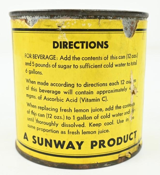 US WW2 Ration 'Lemon Juice Powder' Tin Can