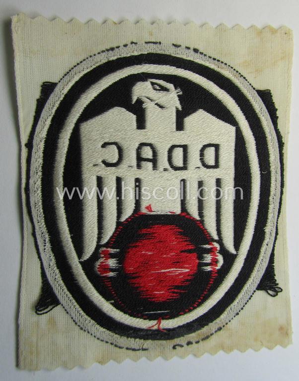 Unusually seen - somewhat smaller-sized! - so-called: D.D.A.C. (ie. 'Der Deutsche Automobil Club'-) related multi-coloured eagle-device as executed in 'BeVo'-weave pattern (that comes in a 'virtually mint- ie. unissued' condition)