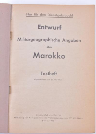 German WH 'Concept' Morocco Information books