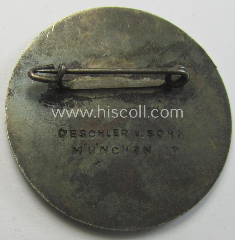Fairly luxuriously-styled so-called: 'Reichsnährstand'- (ie. 'RNSt.'-) related day-badge (ie. 'tinnie') as was issued to commemorate an: 'RNSt.'-gathering ie. show entitled: '4. Reichnährstands-Austellung - München - 1937'