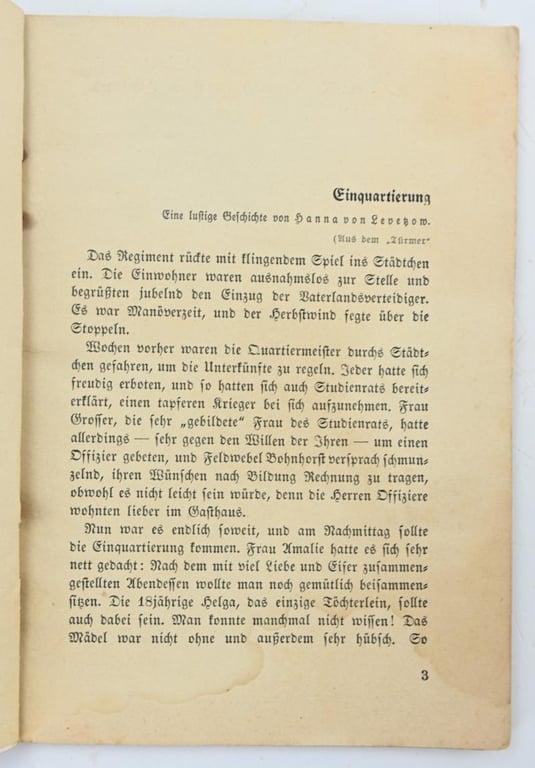 German WH Soldier Booklet 'Ein Tornister voll Humor'
