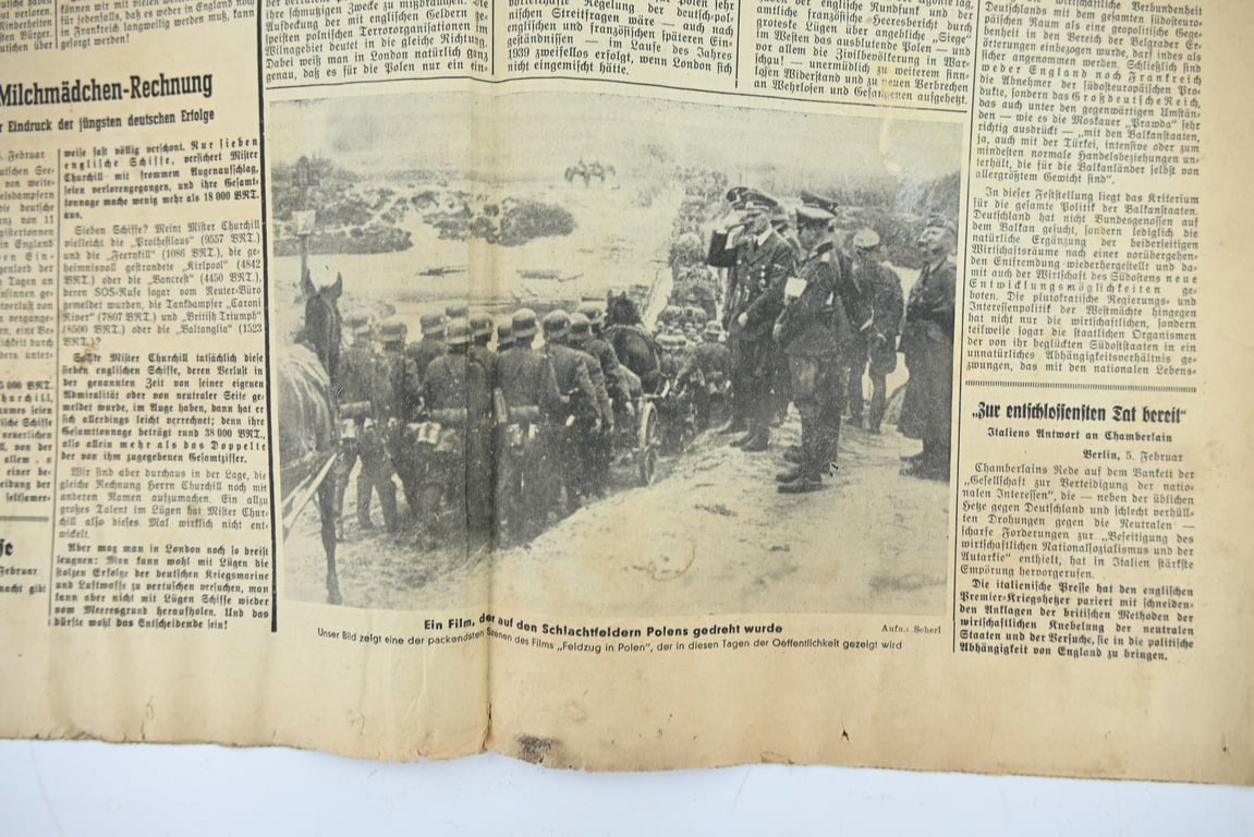 German Newspaper Volkischer Beobachter 6 February 1940