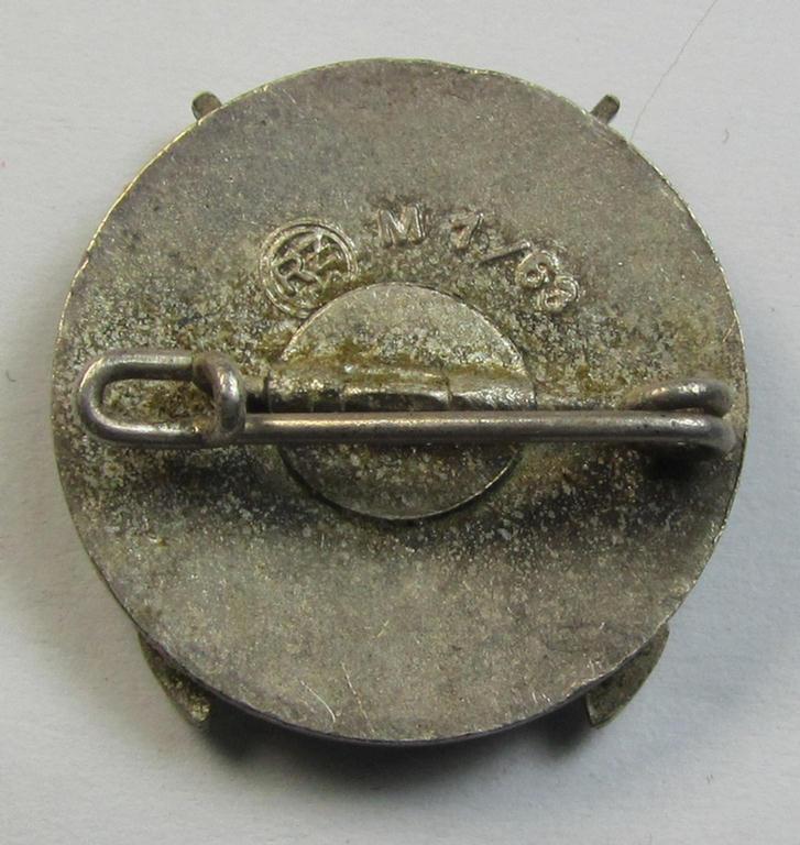 Nicely preserved - and moderately used ie. worn! - HJ ('Hitlerjugend') so-called: 'HJ-Schiessauszeichnung' (or: HJ shooting- ie. marksmans'-badge) being a nicely maker- (ie. 'RzM - M1/63'-) marked example