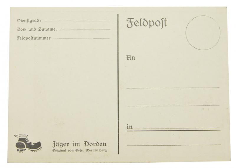 German WH Fieldpost Postcard 'Jäger im Norden'