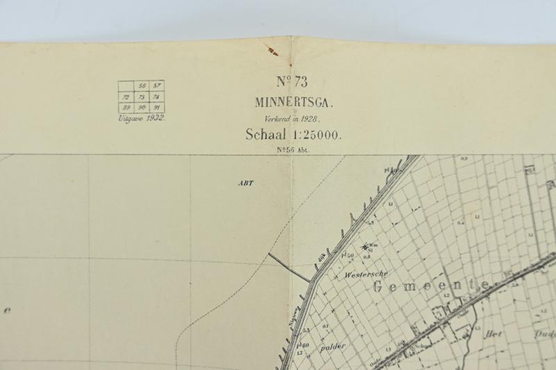 German Mapcard of 'Minnertsga' Holland