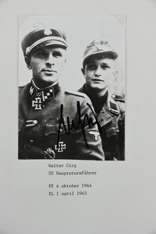 Signature of Waffen-SS RC&OLC Recipient Walter Girg